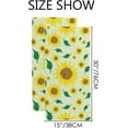 thumbnail image 3 of Soft Hand Fingertip Towels, 2 Pcs Face Bath Towels Sunflowers Leaves Absorbent Washcloths for Bathroom Hotel Kitchen, 30"x15", Absorbent Soft Hand Fingertip Towels, 3 of 6