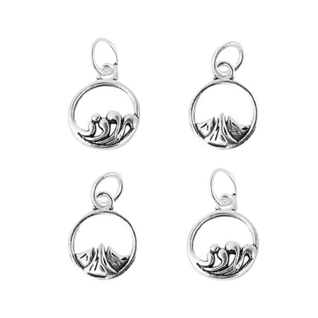 

4pcs Hollow-out Pendant Decor Geometric Pendant Romantic Promises Hanging Creative Pendant Charm for Jewelry Necklace Bracelet DIY (Mountain Alliance and Sea Oath 2pcs for Each)
