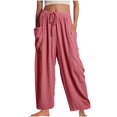 thumbnail image 2 of JUNWELL Pantalon Grand Grande Taille pour Femmes Pantalon Décontracté Ample Confortable avec Cordon de Serrage et Poches jusqu'à 65 % de Rabais, 2 of 8