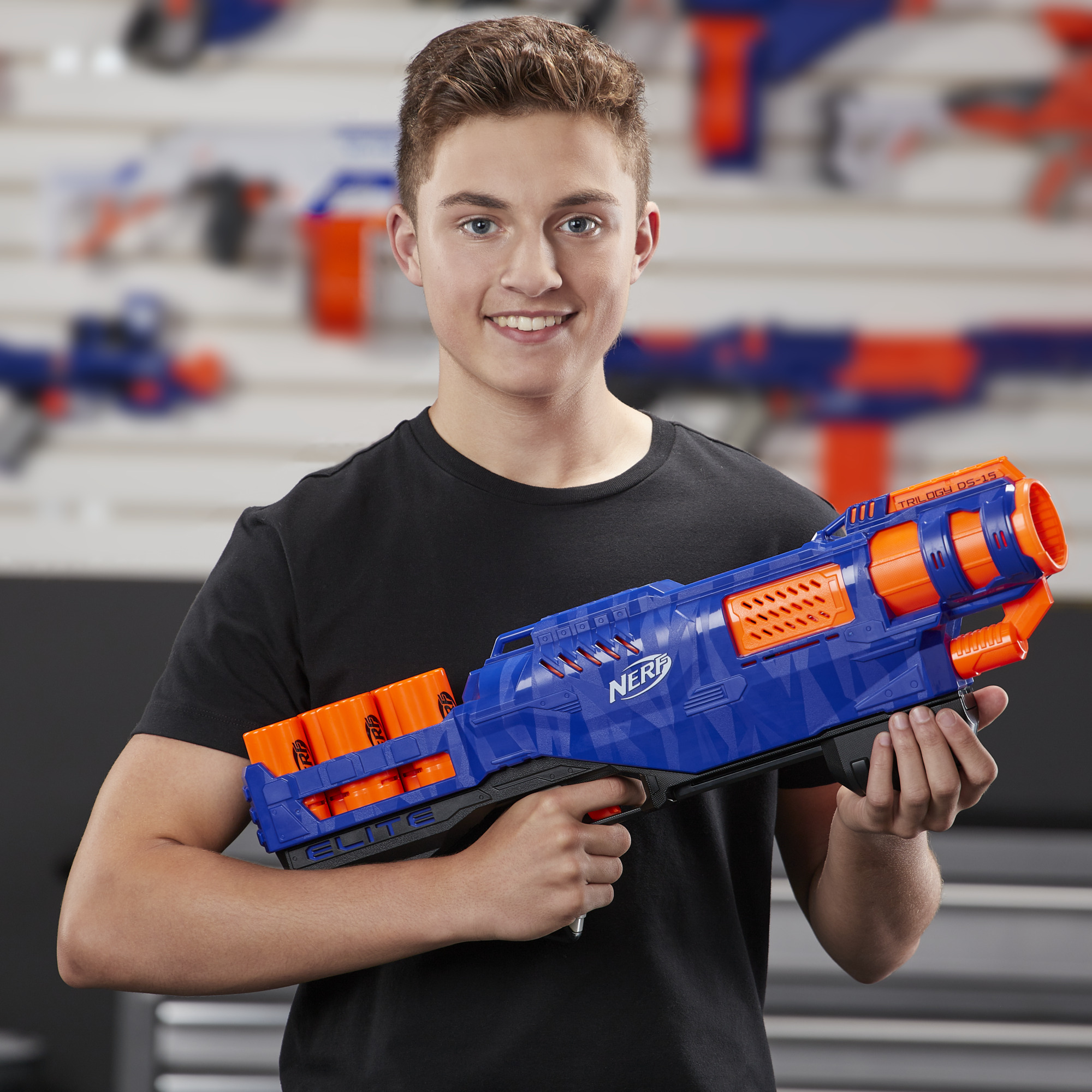 Trilogy DS-15 Nerf N-Strike Elite Toy Blaster with 15 Official Nerf Elite Darts and 5 Shells – For Kids, Teens, Adults - image 2 of 11
