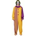 thumbnail image 6 of Norvella Mens Halloween Clown Jumpsuit Long Sleeve Color Block Ruffle Collar Pom Pom Front Striped Leg One Piece Outfit, 6 of 9