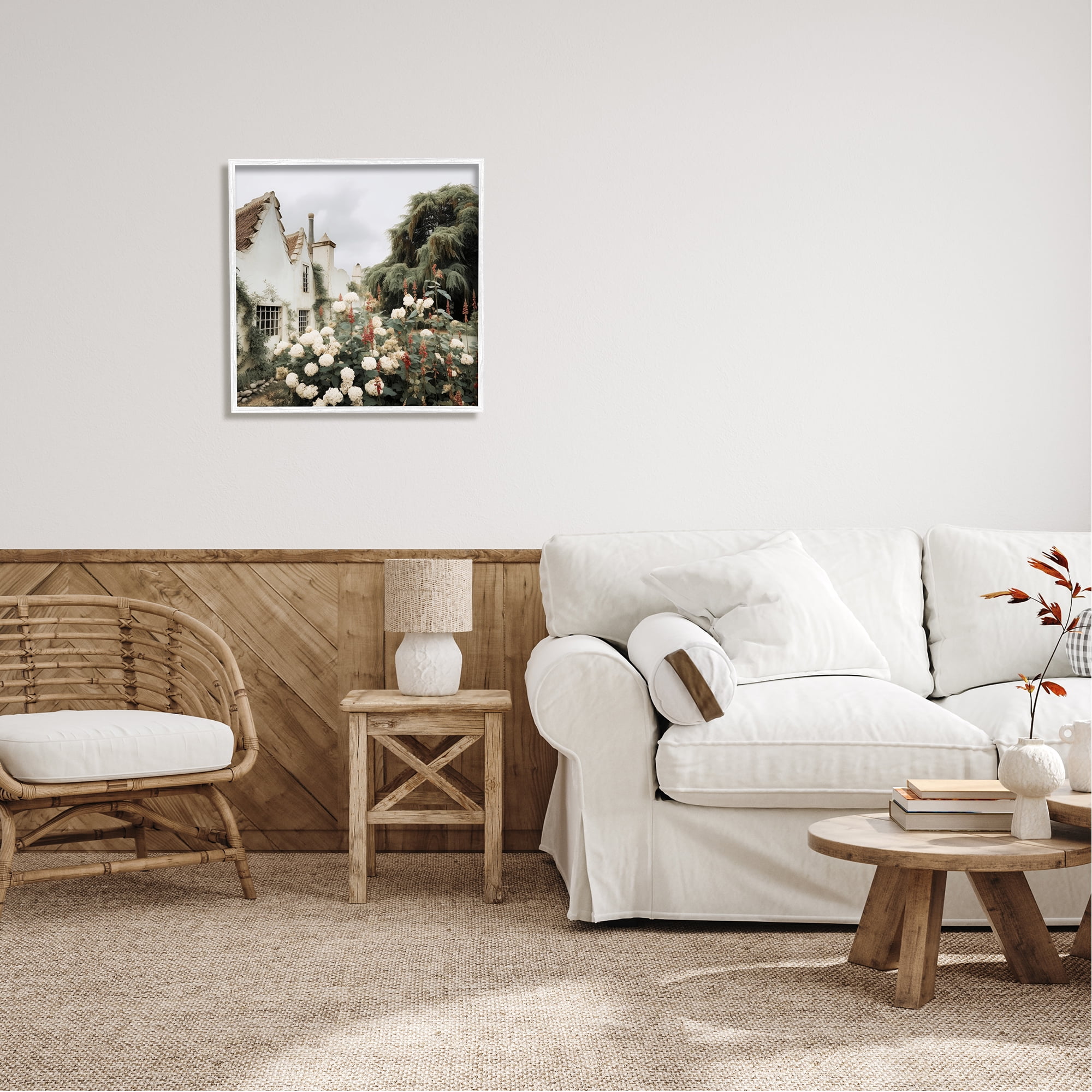 Stupell Industries Floral Villa Garden Botanical & Floral Photography White Framed Art Print Wall Art, 24 x 24