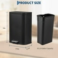 thumbnail image 7 of Kitchen Trash Can,Stainless Steel Step Trash Can,Fingerprint-Proof Garbage Can with Soft-Close Lid & Removable Inner Bucket,Rectangular Garbage Bin for Office Bathroom Living Room, 7 of 7