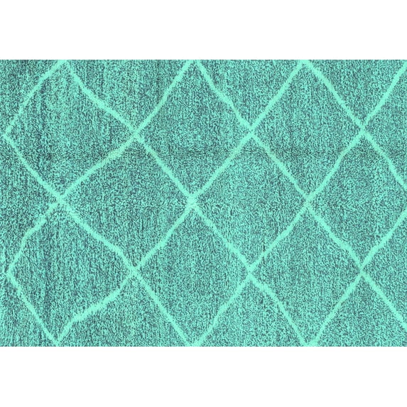 Ahgly Company Indoor Rectangle Abstract Turquoise Blue Modern Area Rugs, 7' x 9'