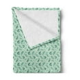 thumbnail image 2 of Gecko Soft Flannel Fleece Throw Blanket, Little Lizards Chameleons Chevron Zigzag Ornate Pattern, Cozy Plush for Indoor and Outdoor Use, 50" x 70", Pale Green Dark Green, by Ambesonne, 2 of 5