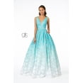 thumbnail image 4 of Women's Elizabeth K Glitter Illusion V Neck Dress Gl2897 Blush Pink Size M, 4 of 5