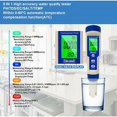 thumbnail image 3 of Medidor de pH electrónico 5 en 1 con TDS, CE, salinidad, temperatura, pH, comprobador multiparámetro, resistente al agua IP67, medidor de pH de agua de alta precisión, compensación, 3 of 5