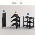 thumbnail image 5 of BISHE 4-Tire Shelf Metal Storage Rack, Metal Shelf 27.9"x13.4"x47.4, Foldable Storage Shelf with Wheels, Garage Shelving Steel Storage Shelves, Black, 5 of 5