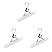 BKBP Wooden Pants Hangers with Clips, 1/3/6PCS Non-Slip Skirt & Trouser Hangers, Solid Wood Clamp Hangers, Durable & Space-Saving for Closet Organization