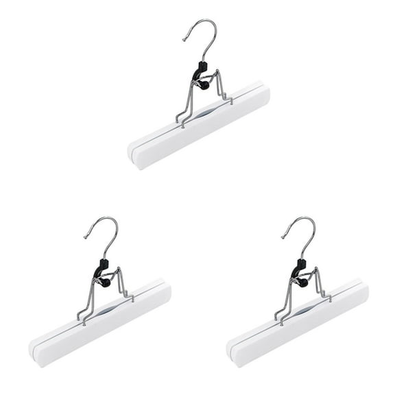 BKBP Wooden Pants Hangers with Clips, 1/3/6PCS Non-Slip Skirt & Trouser Hangers, Solid Wood Clamp Hangers, Durable & Space-Saving for Closet Organization