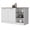 Multi-Color, variant on Ginger Kitchen Island, Three Open Shelves, Two Cabinets White - Natural Oak