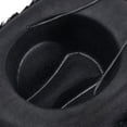 thumbnail image 2 of Sombreros de vaquero negros con plumas, sombrero de vaquera esponjoso para hombres y mujeres, sombrero de vestir de fiesta occidental de ala ancha de fieltro, 2 of 5