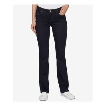 TOMMY HILFIGER $69 Womens New 1216 Blue Dark Wash Boot Cut Jeans 2 B B