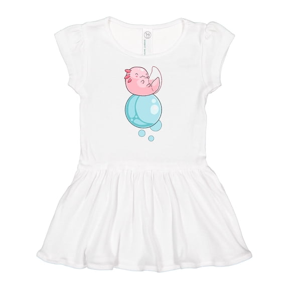Inktastic Cute Axolotl Sitting on a Bubble Girls Baby Dress