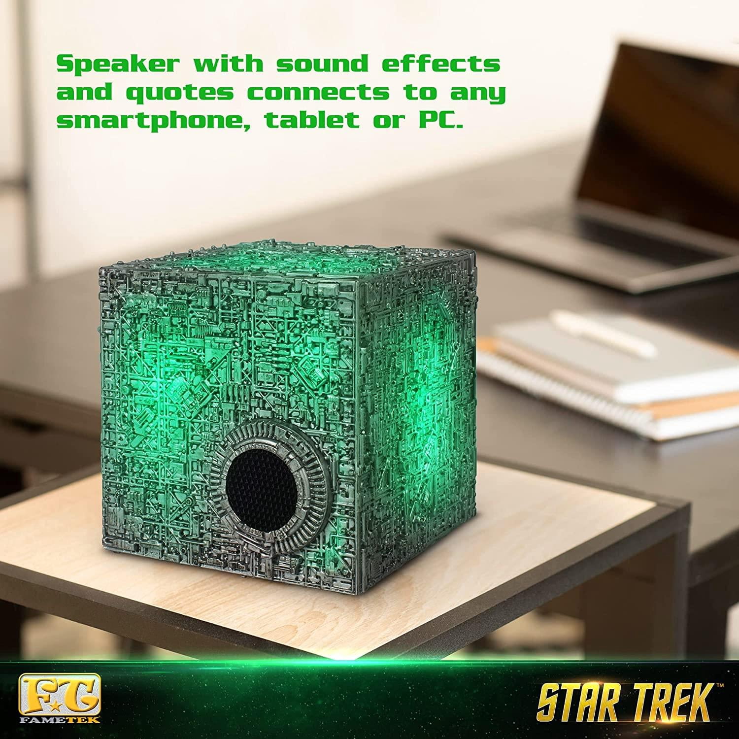 Star Trek Illuminating Wireless Charger with Built-in Backup Battery Pack for Wired and Wireless Charging. Portable Phone Charger with Transporter Pad Light-Up Logo – Star Trek Gifts for Fans