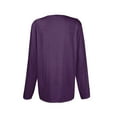 thumbnail image 5 of Fashionable Women's Long-Sleeved Round Neck Casual Pleated Loose Top With Relaxed Fit And Classic Design, Perfect For Multiple Occasions Daily, Beach, Outings, Parties, Work, And Xl Purple, 5 of 6