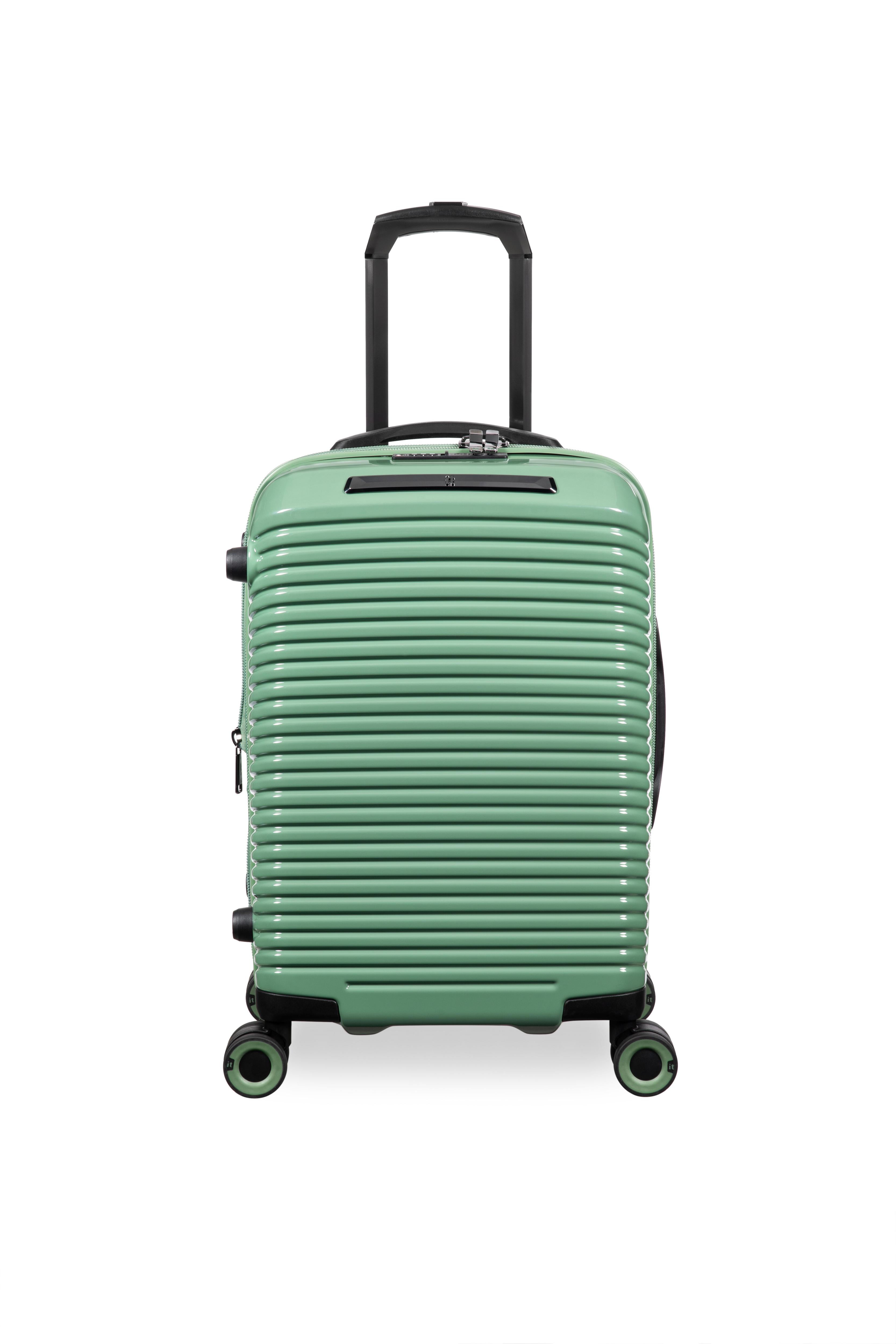 it luggage Traversed 3 Piece Hardside 8 Wheel Expandable Luggage Suitcase Spinner Set, Hedge Green
