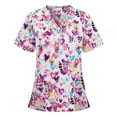 thumbnail image 1 of Chemises & Blouses Ma Commande! Aqestyerly Blouse d'Uniforme de Travail à Manches Courtes Col en V pour Femmes, 1 of 3