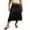 Black, variant on Gupgi Women Satin Midi Skirts Casual Elegant Lace Hem Long Skirt for Daily