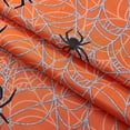 thumbnail image 5 of Newbridge Halloween Scary Spiders Web 52 x 70 Inch Rectangle Vinyl Tablecloth with Flannel Backing, Spooky Orange and Black Spiders Web Halloween Easy Care Wipe Clean Vinyl Party Table Cover, 5 of 6