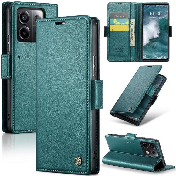 Funda tipo cartera Xiaomi Redmi Note 13 Pro 5G con cierre magnético, RFID, tarjetero, soporte, carga inalámbrica