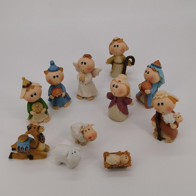 Figuritas de navideño de 11 Uds., estatuas de , adorno para armario de escritorio, figuritas coleccionables para exhibición de Estilo A Macarena Estatuas de la Sagrada Familia