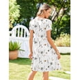 thumbnail image 4 of Zeagoo Women Dress Casual T Shirt A Line Mini Simple Solid Sundresses with Sleeve, 4 of 5