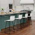 thumbnail image 3 of Apeaka Low Back Counter Height Bar Stool, White (Set of 4), 3 of 5