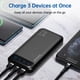 thumbnail image 4 of Power Bank Portátil de 10000mAh Cargador Delgado con 2 Salidas USB 2.4A y USB C Entrada/Salida Compatible con Huawei iPhone 16 15 14 13 12 iPad Samsung Galaxy S20 Tablet Android (Negro + Blanco), 4 of 7