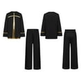 thumbnail image 6 of vastwit Kids Liturgical Praise Dance Outfit Long Sleeve Metallic Pullover Top with Wide Leg Pants Worship Dancewear Black 6, 6 of 7