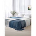 thumbnail image 5 of Navy Blue Grey Ombre California King Size Flat Sheet, Wrinkleproof & Fadeproof Cooling Flat Bed Sheet Only, Modern Oil Painting Abstract Breathable Soft Bedding Top Sheets 108 x 98 Inches, 5 of 8
