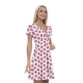thumbnail image 1 of Women’s A Line Fruit Summer Dress, Retro Triangle Arrangement, Cross Wrap V Neck, 6 Sizes, by Ambesonne, 1 of 2