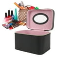 thumbnail image 6 of Black Makeup Bag with Mirror Large Capacity PU Leather Cosmetic Case for Travel, 6 of 6