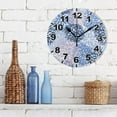 thumbnail image 3 of Blue Grey and Navy Chrysanthemum Flowers Round Wall Clock, Battery Operated Silent Non Ticking Desk Clock for Home Bedroom Kitchen Office School Wall Clock 9.9 Inch Home Decor, 3 of 6