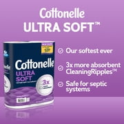 Cottonelle Ultra Soft Toilet Paper, Strong Toilet Tissue, 24 Mega Rolls