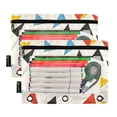 thumbnail image 5 of FORMRS 2 Pack Pencil Pouch for 3 Ring Binder with Clear Window Zipper Case, Beige Triangles, 5 of 6