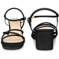 thumbnail image 2 of Unique Bargains Women's Open Toe Slingback Chunky Heel Sandals, 2 of 6