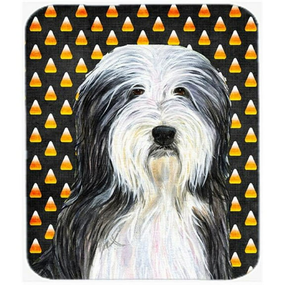 Bearded Collie Candy Corn Halloween Portrait Mouse Pad, Hot Pad Or Trivet