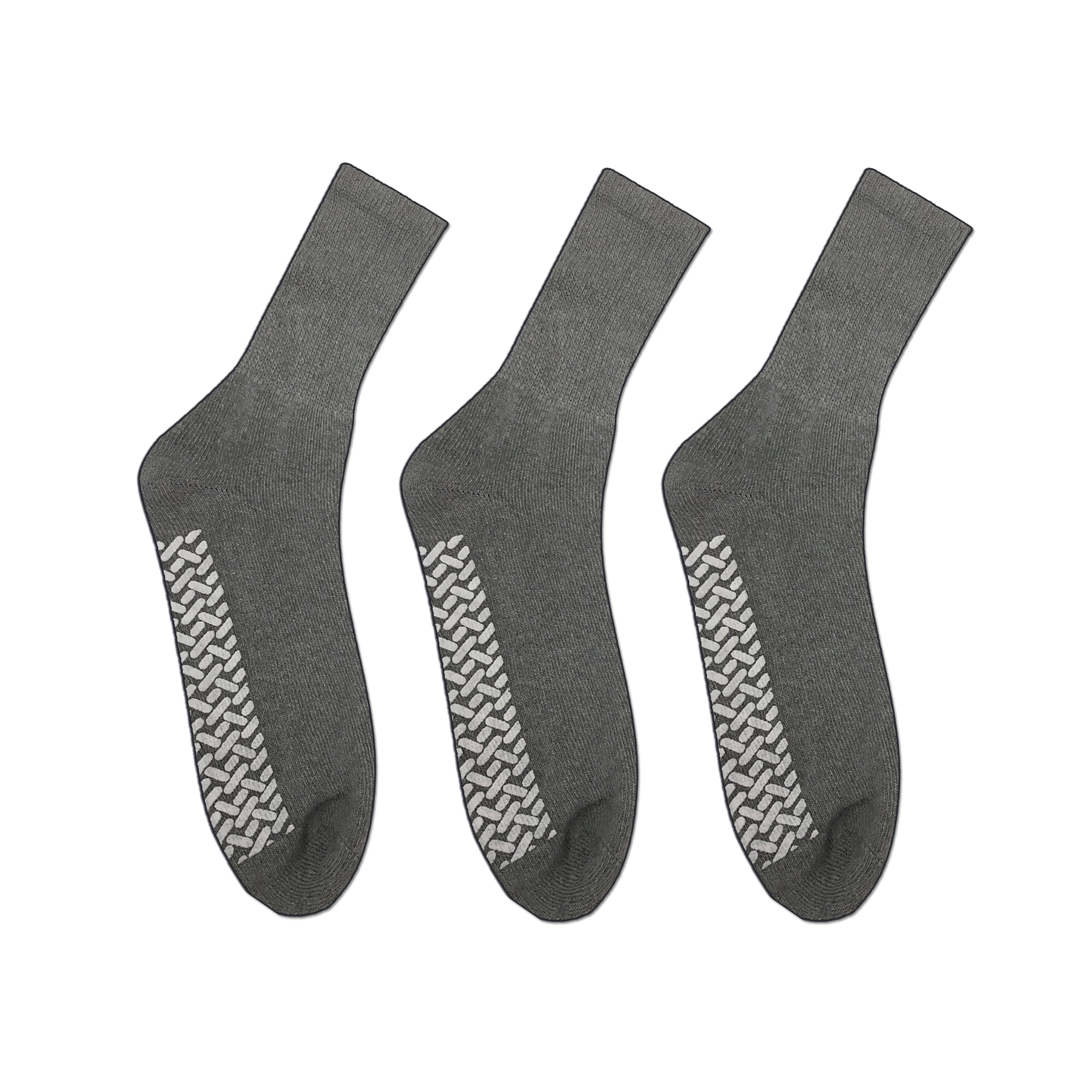 Diabetic Unisex Slipper Socks Grey Size 9-11 (3 Pairs)