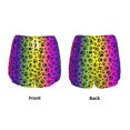 thumbnail image 5 of Lsque Animal Paw Rainbow Printed Women's Running Shorts with Liner Pockets,Elastic Quick Dry Workout Athletic Gym Yoga Shorts,Womens High Waist Shorts-XX-Large, 5 of 9
