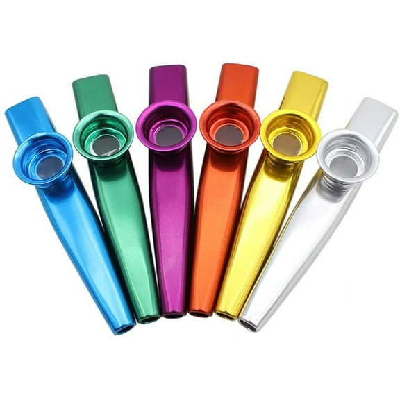 SUNYOK Kazoos Musical Instruments,6 Different Colors of Metal Kazoos for Kids Guitar, Ukulele, Violin, Piano Keyboard