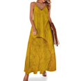 thumbnail image 1 of Vestido sin mangas de hojas amarillas, vestido de verano morado, vestido de cumpleaños para mujeres y niñas, 1 of 7