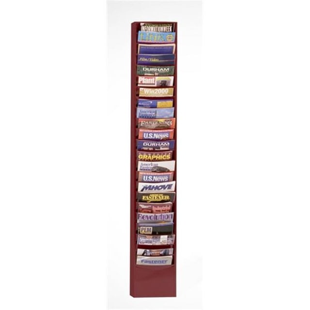 Durham 401-55 Steel 23 Contour Pocket Vertical Literature Rack, Burgundy
