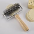 Tnobhg Stainless Steel Pizza Dough Lattice Roller Cutter with Wooden