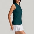 thumbnail image 5 of Hearthz Women's Sleeveless Golf Polo Shirts Quarter Zip Collared Womens T Shirts Quick Dry Workout Tennis Polo Shirt Women, 5 of 8
