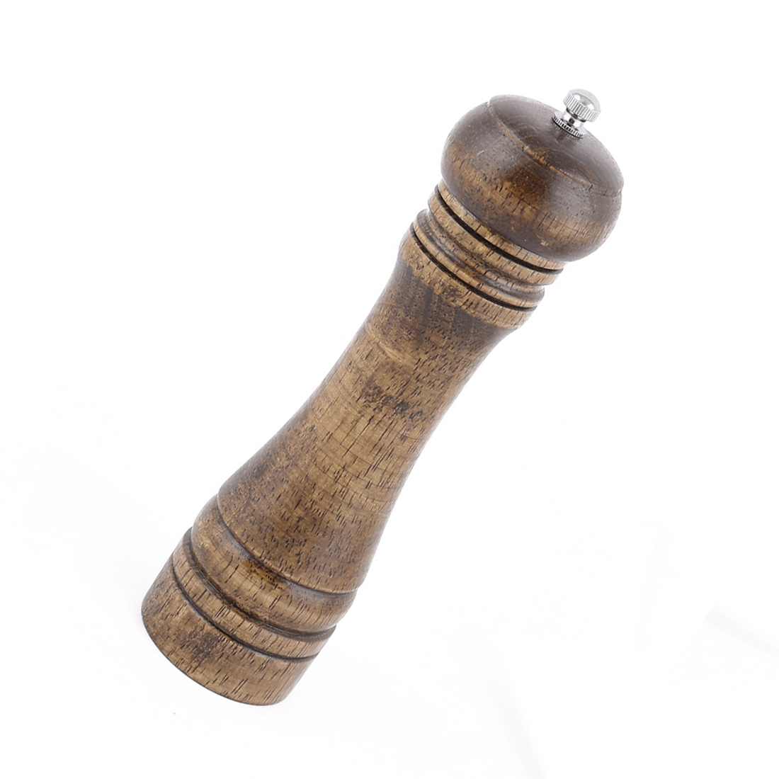 Unique Bargains Wooden Hand Crank Twist Salt Spice Container Mill