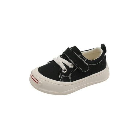 

Colisha Children Casual Shoes Comfort Flats Non-slip Canvas Sneakers Running Breathable Walking Shoe Hook And Loop Black 8C