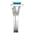 thumbnail image 3 of Clara Pucci 18K White Gold Emerald Cut 1Ct Simulated Turquoise Engagement Ring + Matching Band - Luxury Box Included, 3 of 7