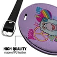 thumbnail image 4 of Peace Love Fraggle Power Rock Mokey Round Leather Luggage Card Suitcase Carry-On ID Tag, 4 of 8