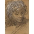 thumbnail image 2 of Giulio Cesare Procaccini 11x14 Gold Ornate Wood Frame and Double Matted Museum Art Print Titled - Head of a Female Figure (1610), 2 of 4